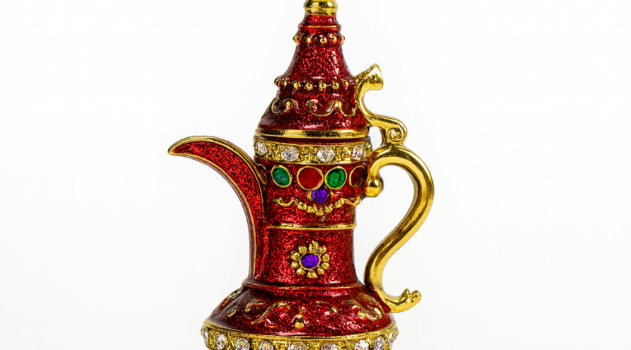 Ibrik Decorativo Turco Rojo con Detalles de Cristal